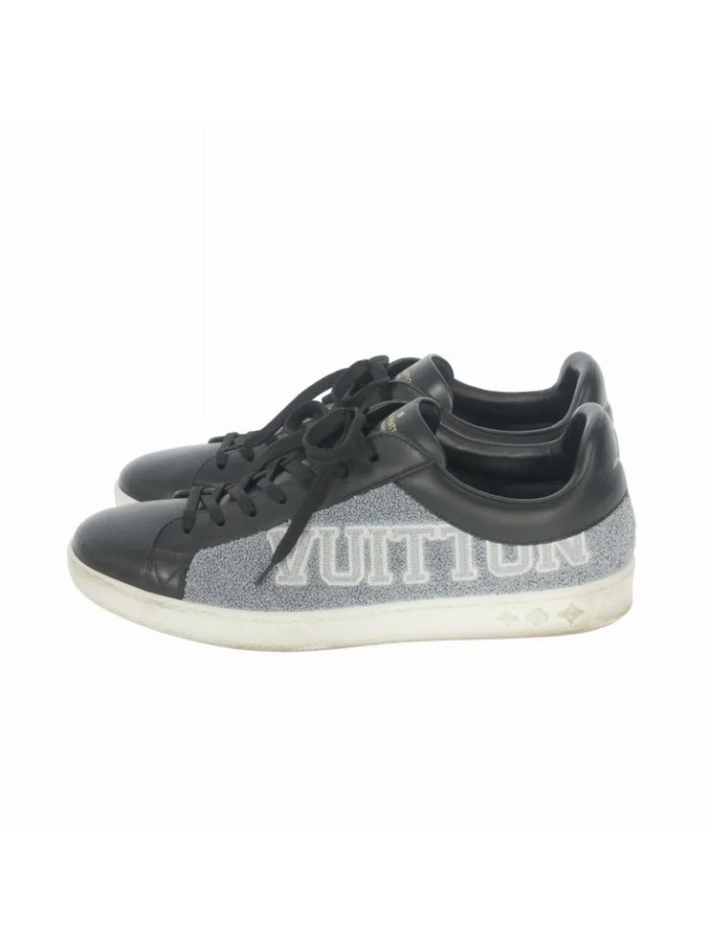 Louis Vuitton Luxembourg Line Leather Pile Sneakers 7 Black Gray